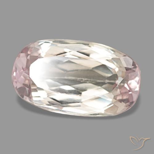4.37캐럿 천연 라이트 핑크 쿤자이트, 타원형 컷, 13×7.5 mm, VS