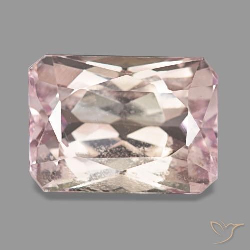9.44캐럿 천연 라이트 핑크 쿤자이트, 에메랄드 컷, 13.3×9.6 mm, VS