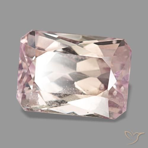 9.44캐럿 천연 라이트 핑크 쿤자이트, 에메랄드 컷, 13.3×9.6 mm, VS