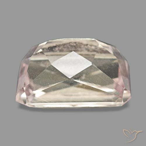 9.44캐럿 천연 라이트 핑크 쿤자이트, 에메랄드 컷, 13.3×9.6 mm, VS