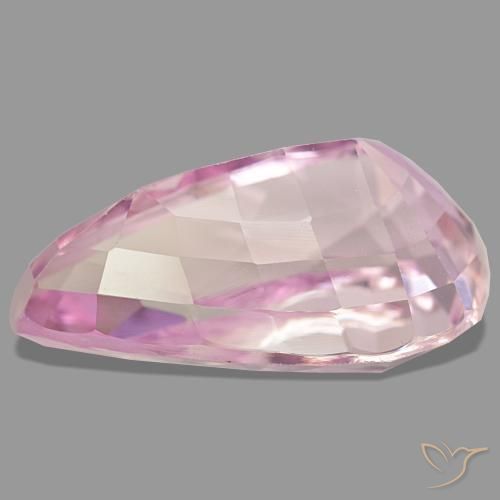 24.32캐럿 천연 베리 라이트 로얄 퍼플 핑크 쿤자이트, 배 모양, 23.5×14.5 mm, VS