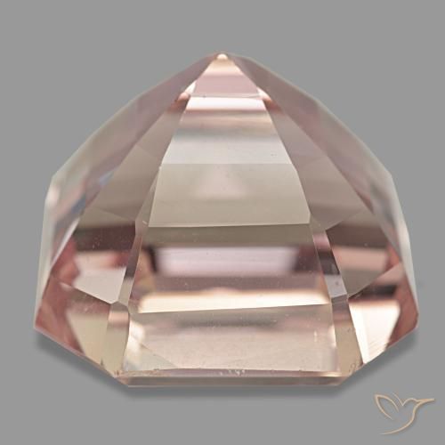 48.86캐럿 천연 로즈 핑크 쿤자이트, 에메랄드 컷, 19.8×19.7 mm, VS