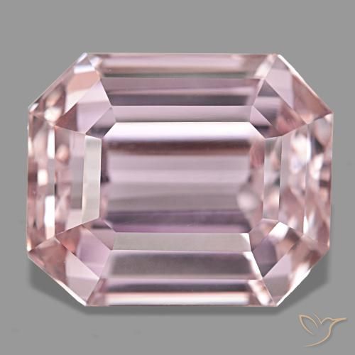 33.54캐럿 천연 미디엄 핑크 쿤자이트, 에메랄드 컷, 18.5×15.4 mm, VVS-VS