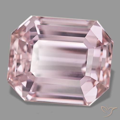 33.54캐럿 천연 미디엄 핑크 쿤자이트, 에메랄드 컷, 18.5×15.4 mm, VVS-VS