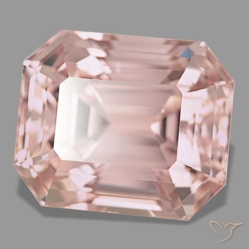 38.18캐럿 천연 미디엄 핑크 쿤자이트, 에메랄드 컷, 19.7×16.4 mm, VVS-VS