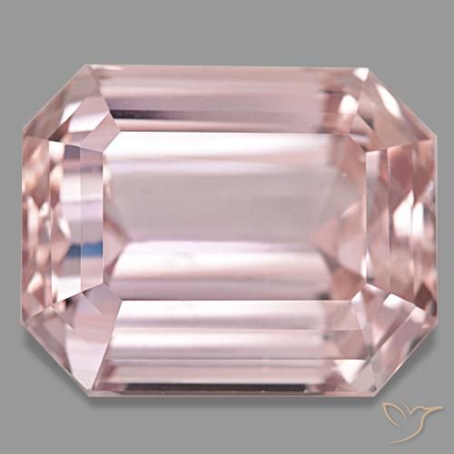 48.54캐럿 천연 미디엄 핑크 쿤자이트, 에메랄드 컷, 22.4×17.8 mm, VVS-VS