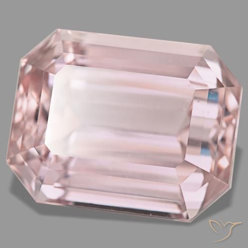 48.54캐럿 천연 미디엄 핑크 쿤자이트, 에메랄드 컷, 22.4×17.8 mm, VVS-VS