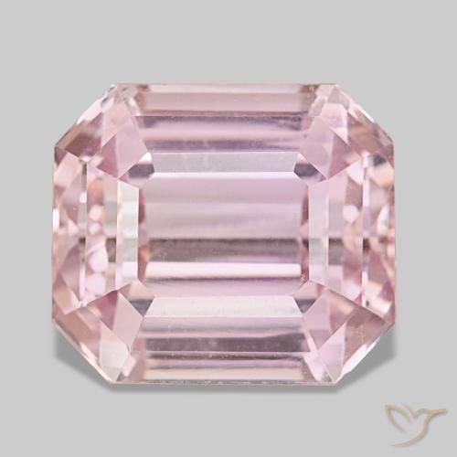 34.25캐럿 천연 Medium Light-Pink 쿤자이트, 에메랄드 컷, 18.4×16 mm, VVS-VS