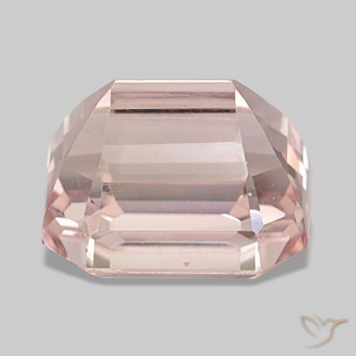 34.25캐럿 천연 Medium Light-Pink 쿤자이트, 에메랄드 컷, 18.4×16 mm, VVS-VS