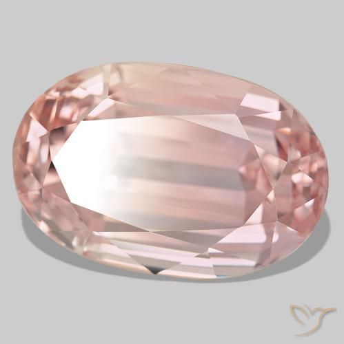 76.84캐럿 천연 라이트 핑크 쿤자이트, 타원형 컷, 29.7×19.8 mm, VVS