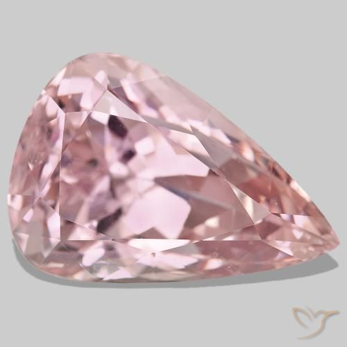 96.69캐럿 천연 Medium Light-Pink 쿤자이트, 배 모양, 34×23.2 mm, VS