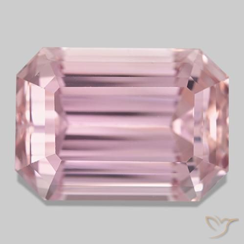 27.93캐럿 천연 미디엄 핑크 쿤자이트, 에메랄드 컷, 19.1×13.7 mm, VVS
