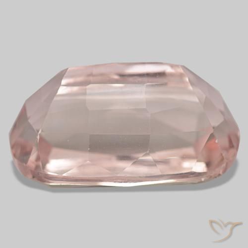 16.22캐럿 천연 라이트 코랄 핑크 쿤자이트, 쿠션 컷, 17.8×11.3 mm, VVS-VS