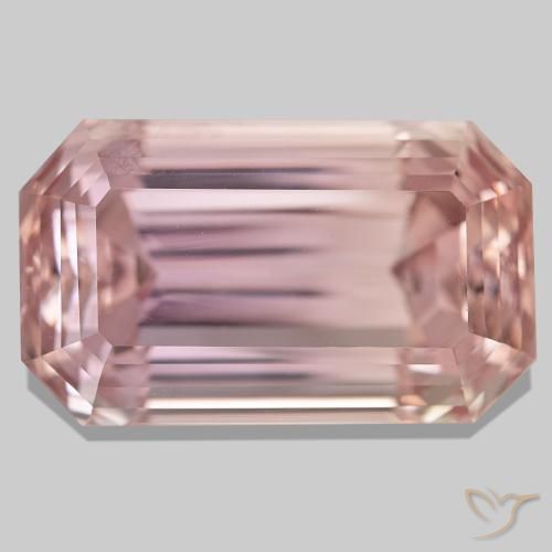 111.45캐럿 천연 플라밍고 핑크 쿤자이트, 에메랄드 컷, 33×19.5 mm, VVS