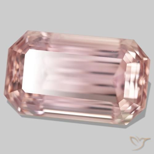 111.45캐럿 천연 플라밍고 핑크 쿤자이트, 에메랄드 컷, 33×19.5 mm, VVS