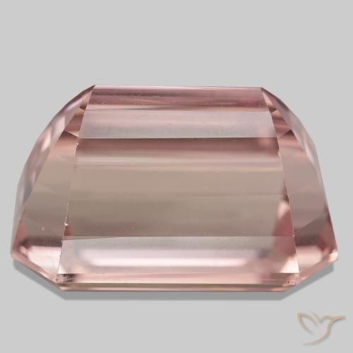 106.75캐럿 천연 로즈 핑크 쿤자이트, 에메랄드 컷, 30.7×19.4 mm, VVS
