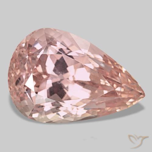 117.27캐럿 천연 라이트 핑크 쿤자이트, 배 모양, 35.8×24.1 mm, VVS