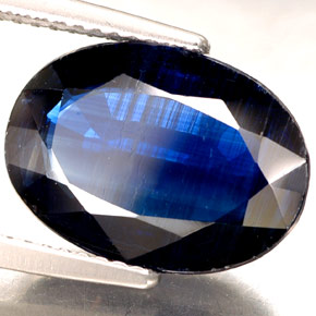 6.50캐럿 천연 블루 카이아나이트, 타원형 컷, 14.4×10.3 mm, VS