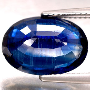6.50캐럿 천연 블루 카이아나이트, 타원형 컷, 14.4×10.3 mm, VS