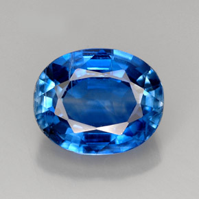 4.92캐럿 천연 블루 카이아나이트, 타원형 컷, 10.8×8.8 mm, VS
