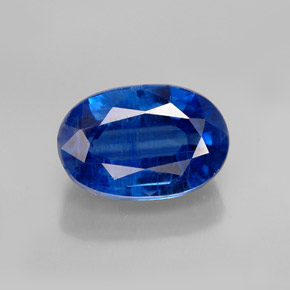 1.59캐럿 천연 블루 카이아나이트, 타원형 컷, 8.6×5.9 mm, SI
