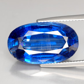 17.01캐럿 천연 블루 카이아나이트, 타원형 컷, 20.4×12 mm, VS-SI