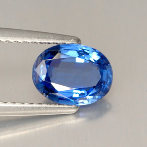 1.45캐럿 천연 블루 카이아나이트, 타원형 컷, 8×5.9 mm, VS