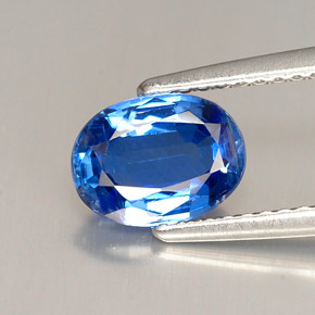 1.45캐럿 천연 블루 카이아나이트, 타원형 컷, 8×5.9 mm, VS