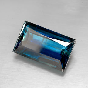6.98캐럿 천연 딥 블루 카이아나이트, 바게트, 14.2×8.8 mm, VS-SI