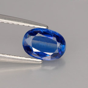 1.03캐럿 천연 블루 카이아나이트, 타원형 컷, 7.2×5.1 mm, VS-SI
