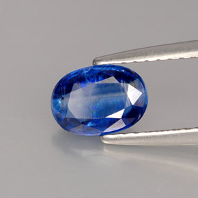 1.03캐럿 천연 블루 카이아나이트, 타원형 컷, 7.2×5.1 mm, VS-SI