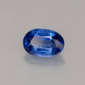 1.02캐럿 천연 블루 카이아나이트, 타원형 컷, 7.1×4.7 mm, VS-SI