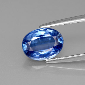 1.57캐럿 천연 블루 카이아나이트, 타원형 컷, 8.2×6.2 mm, VS