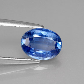 1.57캐럿 천연 블루 카이아나이트, 타원형 컷, 8.2×6.2 mm, VS