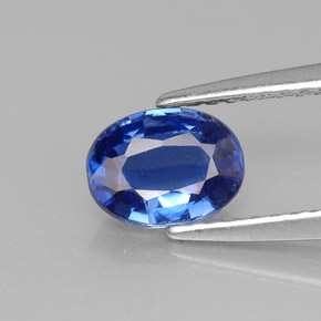 0.97캐럿 천연 블루 카이아나이트, 타원형 컷, 6.9×5.2 mm, VS