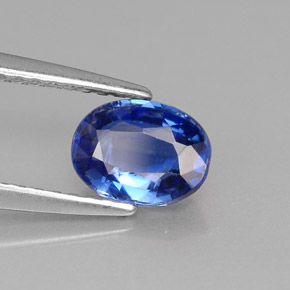 0.97캐럿 천연 블루 카이아나이트, 타원형 컷, 6.9×5.2 mm, VS