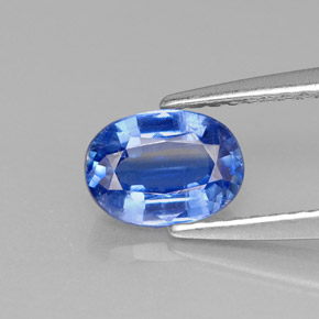 1.20캐럿 천연 블루 카이아나이트, 타원형 컷, 7.2×5.2 mm, VS