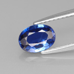 0.98캐럿 천연 블루 카이아나이트, 타원형 컷, 7.3×5.3 mm, VS