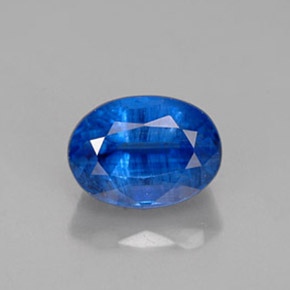 1.44캐럿 천연 블루 카이아나이트, 타원형 컷, 7.2×5.3 mm, VS-SI