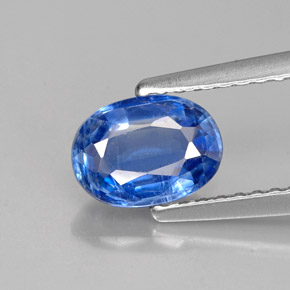 1.04캐럿 천연 블루 카이아나이트, 타원형 컷, 7.2×5.2 mm, VS-SI