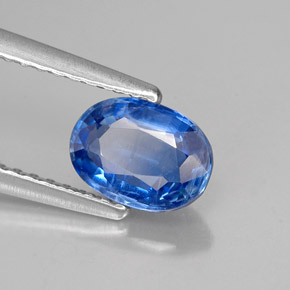 1.04캐럿 천연 블루 카이아나이트, 타원형 컷, 7.2×5.2 mm, VS-SI