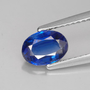 1.10캐럿 천연 블루 카이아나이트, 타원형 컷, 7.3×5.4 mm, VS-SI