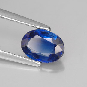 1.10캐럿 천연 블루 카이아나이트, 타원형 컷, 7.3×5.4 mm, VS-SI