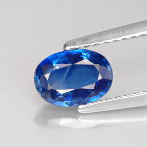 0.94캐럿 천연 블루 카이아나이트, 타원형 컷, 7.3×5.2 mm, VS-SI