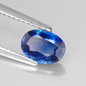 0.94캐럿 천연 블루 카이아나이트, 타원형 컷, 7.3×5.2 mm, VS-SI