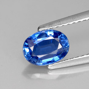 1.04캐럿 천연 블루 카이아나이트, 타원형 컷, 7.2×5.3 mm, VS-SI