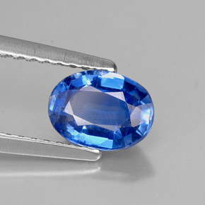 1.04캐럿 천연 블루 카이아나이트, 타원형 컷, 7.2×5.3 mm, VS-SI