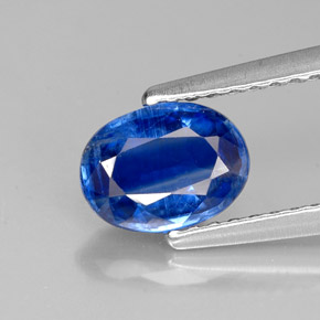 1.06캐럿 천연 블루 카이아나이트, 타원형 컷, 7.2×5.4 mm, VS-SI