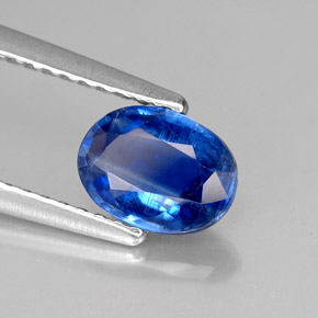 1.06캐럿 천연 블루 카이아나이트, 타원형 컷, 7.2×5.4 mm, VS-SI