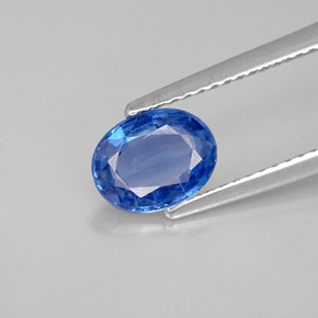 1.18캐럿 천연 블루 카이아나이트, 타원형 컷, 7.6×5.9 mm, VVS-VS